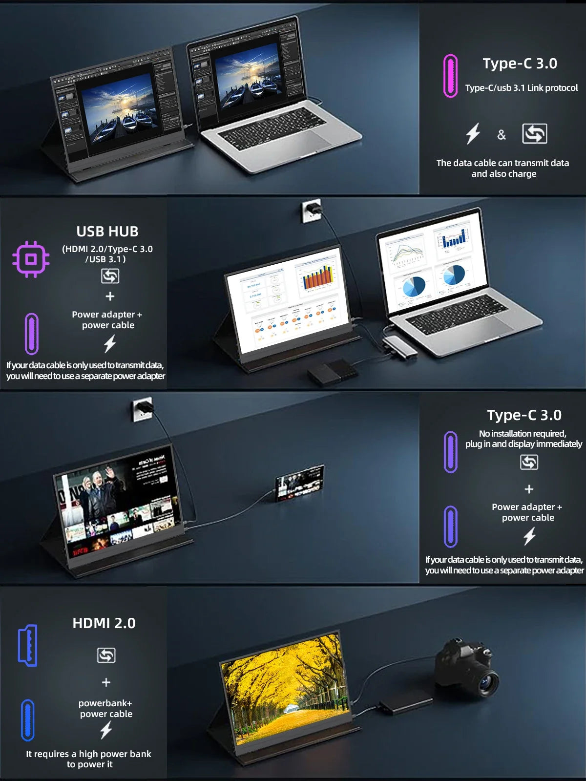 2K 14 Inch Travel-Friendly Monitor 60Hz HDR Light Travel