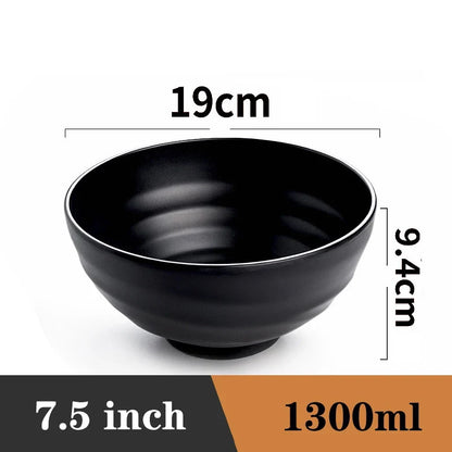 Bowl Ramen Black Plastic Japanese Style Noodle Bowl