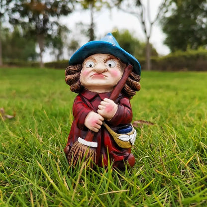 Resin Witch Statue Water-Resistant Garden Gnome Figurine Indoor Outdoor Halloween Decor 2026 Gift Idea