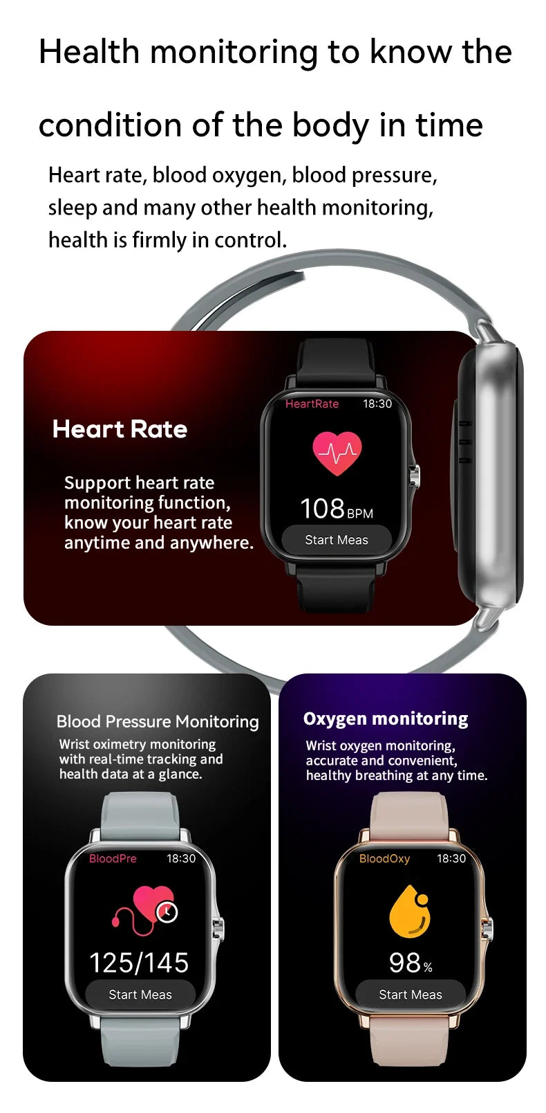 Heart Rate Sleep Tracker Sports Fitness Smartwatch 2026 – LAXASFIT Smart Watch Full Touch Screen Bluetooth Call