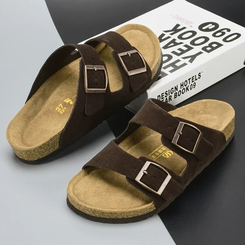 Summer Leather Men Sandals - Sturdy Anti-Slip Outdoor Beach Casual Shoes for Women