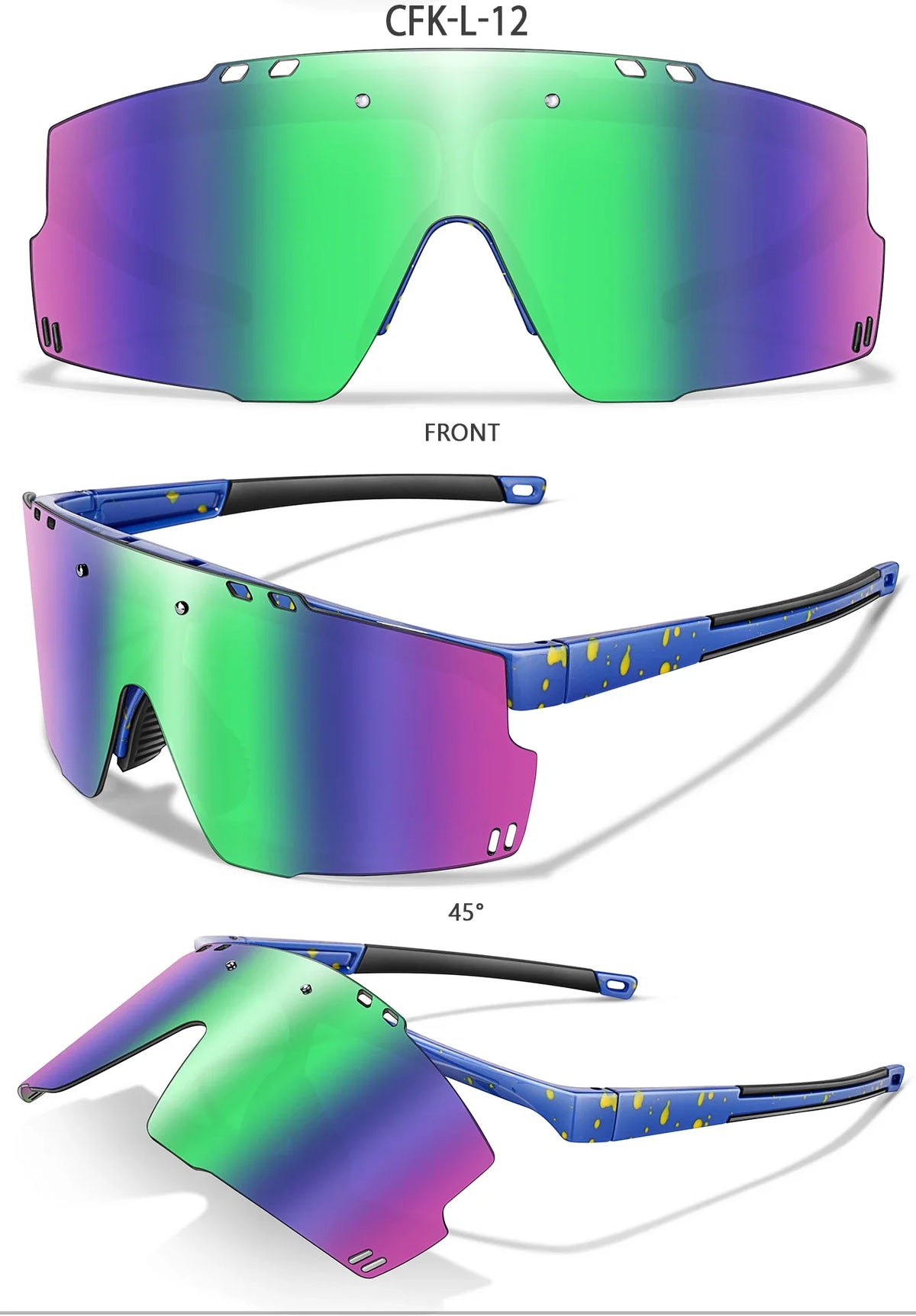 UV400 polycarbonate lenses, cycling, running, fishing – Light unisex sports sunglasses
