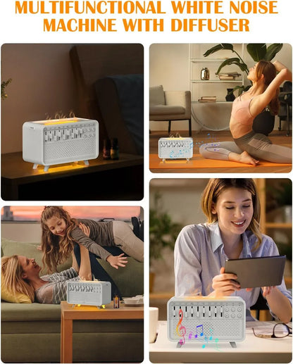 White Bluetooth Noise Speaker Humidifier Night Light