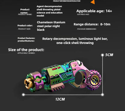Toy Fidget Pistol Shell Ejecting Stress Relief, TikTok Viral Fall 2026 Desk Gadget Gift for Teens