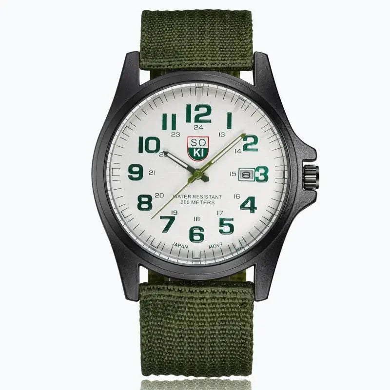 Watch Nylon Strap Quartz Military Style Sturdy