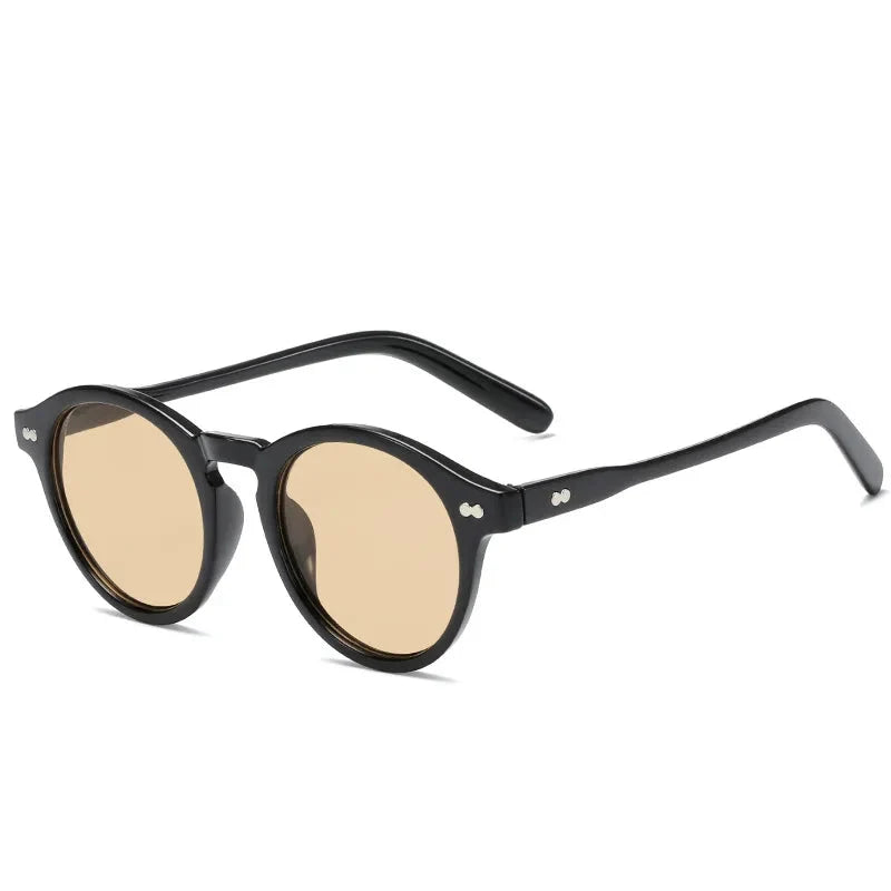 Retro Round Sunglasses for Women Men Vintage Black UV400 Outdoor Eyewear Trendy Sun Glasses