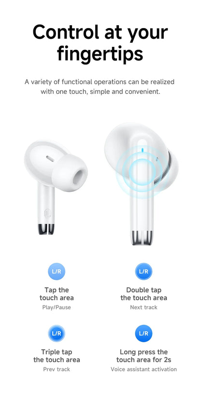 waterproof, USB-C charging, touch control, built-in mic 2026 – Cordless Bluetooth 5.3 earbuds