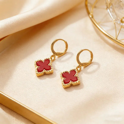 Four Earrings Leaf Clover Pendant Dangle Jewelry Gift Idea Spring 2026 Trendy Party Accessory
