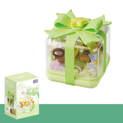 Building Plastic Block Flower Ring Box - DIY Decoration for Kids, Safe ABS Material