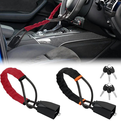 3-Key Anti-Theft Security Device 2026 – Universal Car Steering Wheel Lock with Seatbelt Buckle