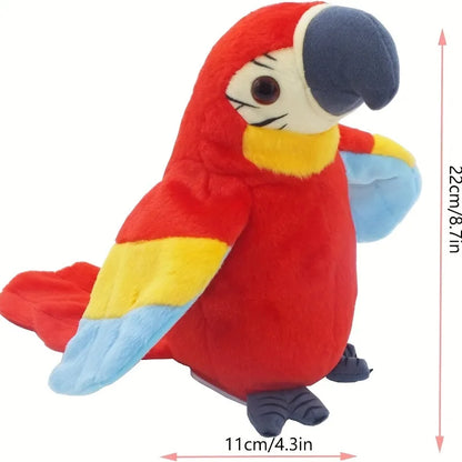 Macaw Talking Parrot Plush Toy - Animated Record & Speak Bird for Kids