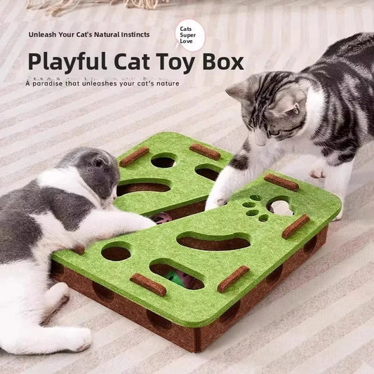 Puzzle Cat Toy Box With Ball Suede Felt Indoor Cat Exercise Entertainment Eco Friendly Gift 2026 TikTok Viral