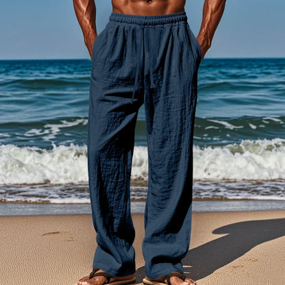 Drawstring Casual Beach Trousers - Loose Cozy Solid Color Pants for Summer