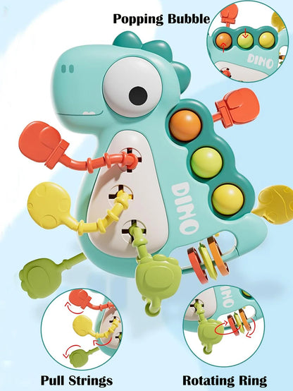 Dinosaur Montessori Pull Toy Newborn Sensory Toys Teether