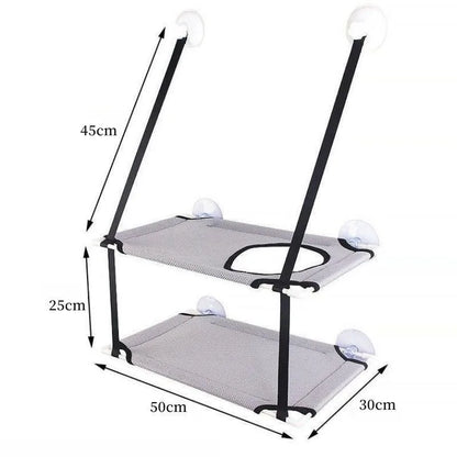 Hammock Cat Window Bed Double Decker Suction Cup Mount Sunny Seat Fall 2025 Wall Mounted Cozy Napping Spot