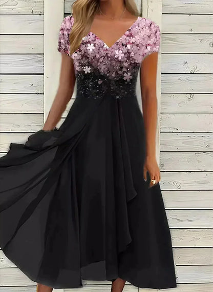 Elegant Chiffon Party Dress for Women, Knee-Length, Lightweight, Sophisticated Design for Special Occasions-2