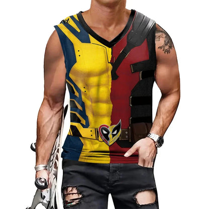 Deadpool & Wolverine Inspired Superhero Compression Tank Top - Great for Cosplay