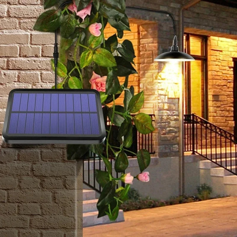 Solar2026 Edition Pendant Light With Remote Control, Outdoor Water-Resistant LED Lamps For Shed Barn Backyard Patio