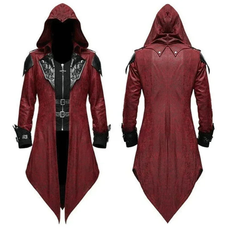Medieval2025 Edition Assassin Hooded Jacket Costume Halloween