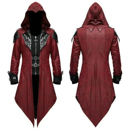 Medieval2025 Edition Assassin Hooded Jacket Costume Halloween