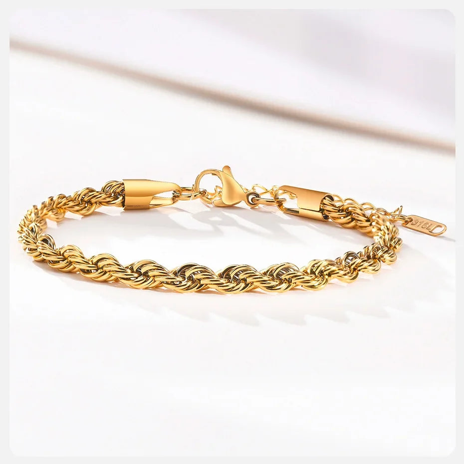 Steel Stainless Rope Chain Bracelet Twisted Singapore