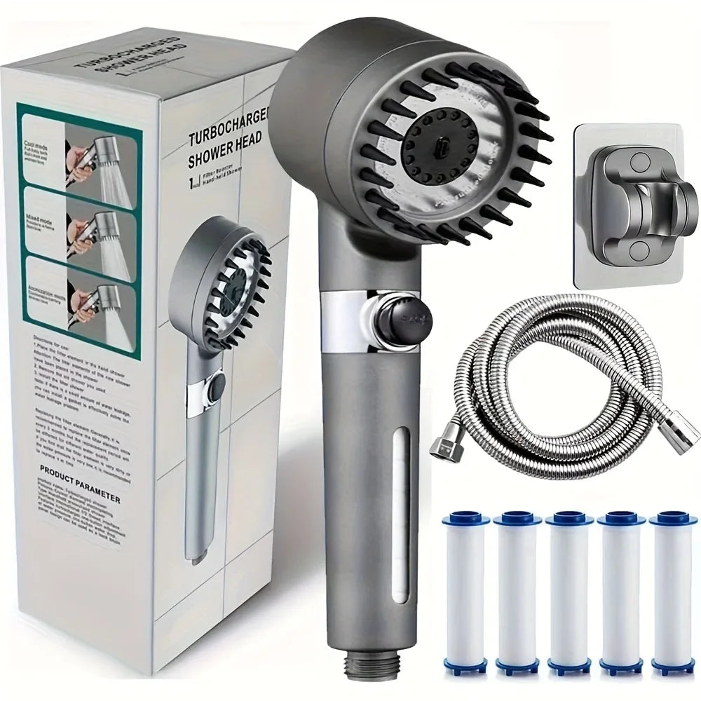 Multi Spray Modes, Built-In Filter On Off Switch, Fall 2026 Household Upgrade – Shower Head With Filter Hand-Held Turbocharger