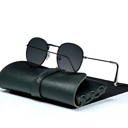 Round Retro Sunglasses for Men/Women Deluxe UV400 Metal Vintage Eyewear No Leather Case