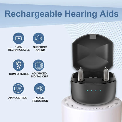 Hearing Aid Battery-Powered Digital BTE With Flexible Volume Travel-Friendly Senior Sound Amplifier