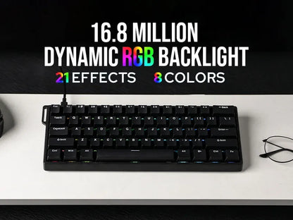 60 Mechanical Percent Hot Swap Keyboard Aluminum RGB Hall