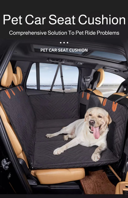 Water-Resistant Pet Car Seat Cover - Anti-Slip Scratch-Proof Hammock Back Seat Protector for Dogs