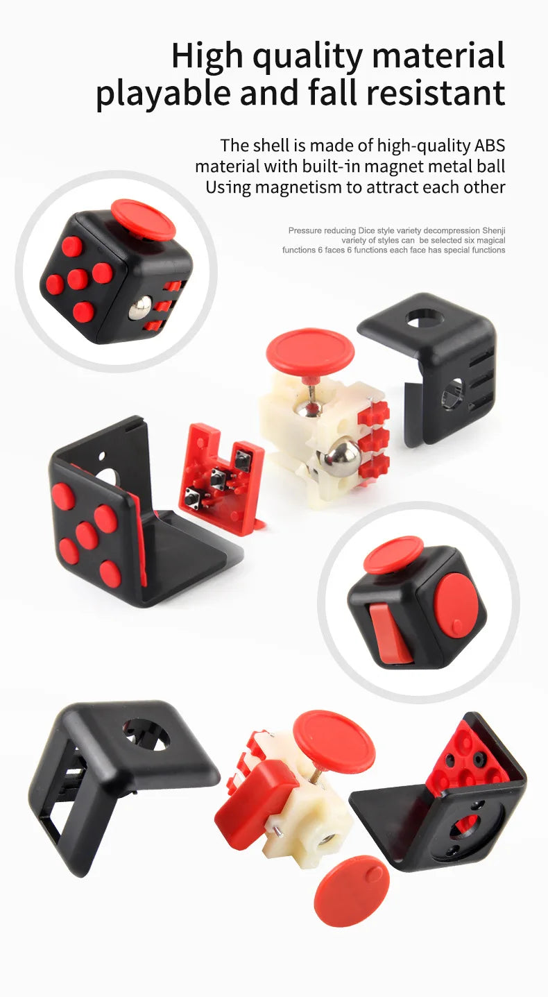 Cube Fidget Stress Relief Toy Sensory Dice For Focus