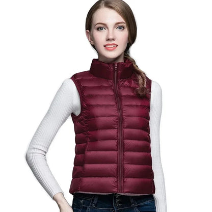 Light Women's Sleeveless Vest - Quilted Nylon, Warm