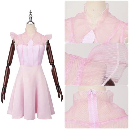 Glinda2025 Edition Witch Pink Cosplay Dress Halloween Party