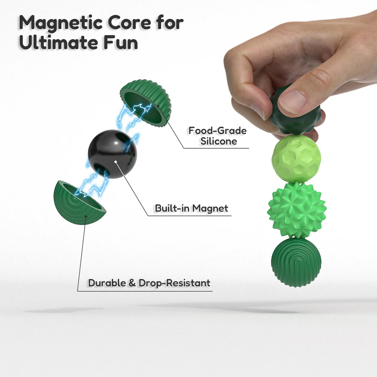 Ball Magnetic Fidget Toy Silicone Sensory Stress Relief