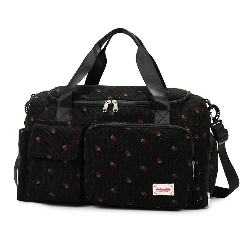 Travel Corduroy Tote Bag Large Capacity Carry On With Shoe Compartment Summer Travel 2026 Duffle