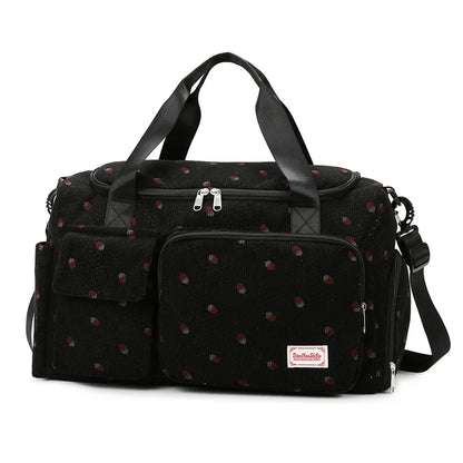 Travel Corduroy Tote Bag Large Capacity Carry On With Shoe Compartment Summer Travel 2026 Duffle