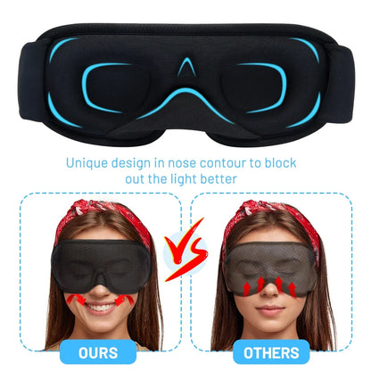 Light Blocking, Plush and Breathable Eyeshade for Travel and Night Rest – 3D Sleep Eye Mask