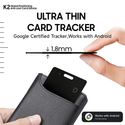 Cordless Battery-Powered Android Item Locator 2026 – Smart Wallet Tracker Card IP68 Water-Resistant