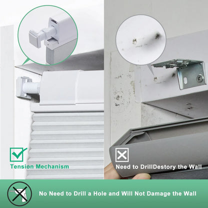 Drill No Honeycomb Blinds Cordless Thermal Insulated 1" Cell Fabric