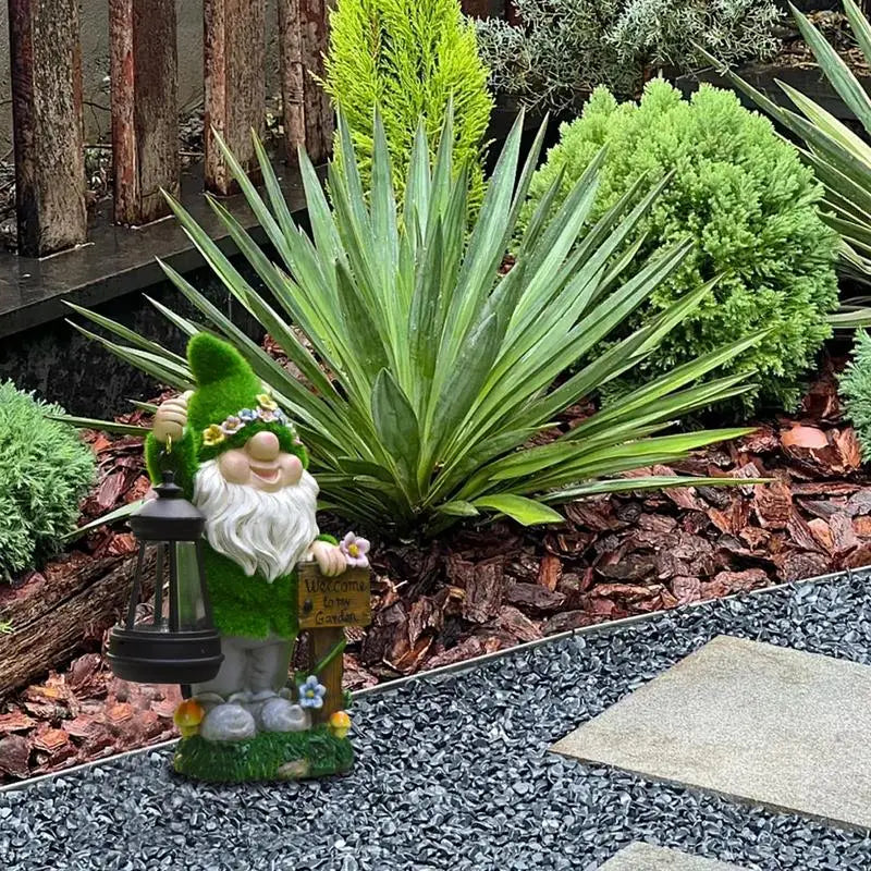 Garden Solar Gnomes With Lantern Outdoor Garden Statue Spring 2026 Trend Solar Powered Lighting