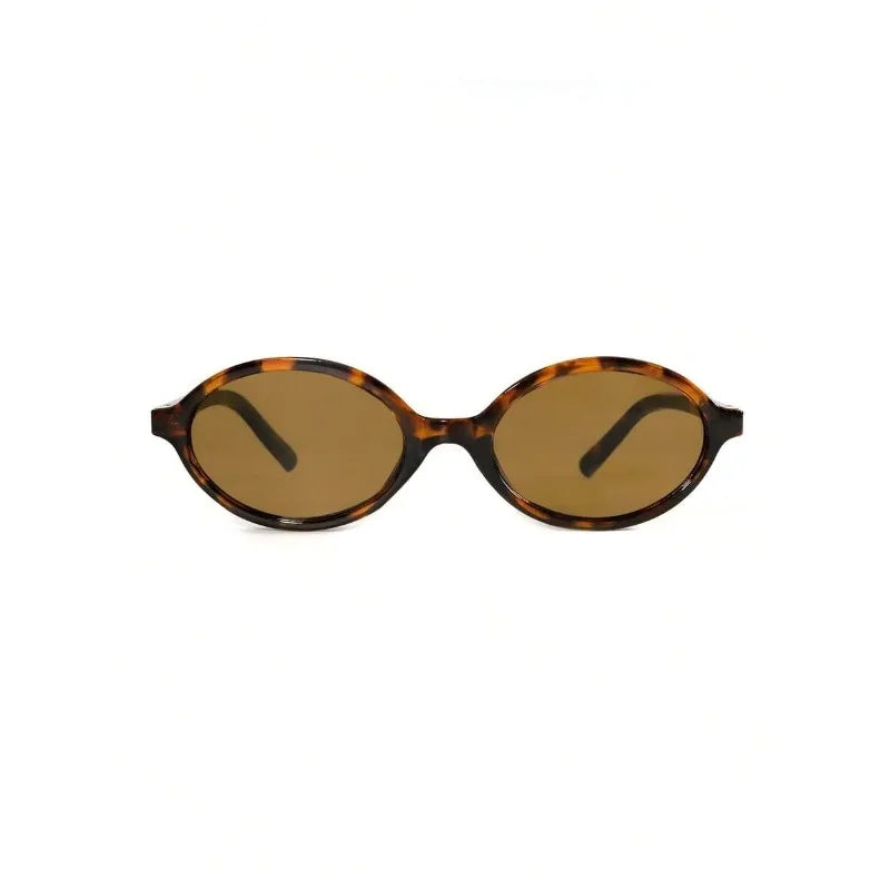 mirror lens, resin frame, casual beach & daily accessory – Retro unisex small oval sunglasses
