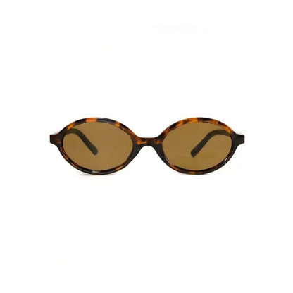mirror lens, resin frame, casual beach & daily accessory – Retro unisex small oval sunglasses