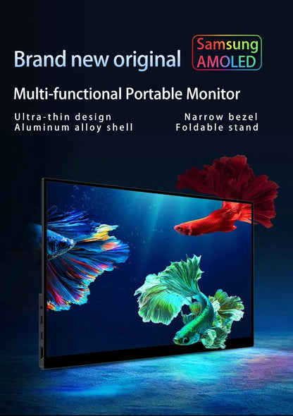 OLED 13.3 Travel-Friendly Monitor Metal Frame Travel Display