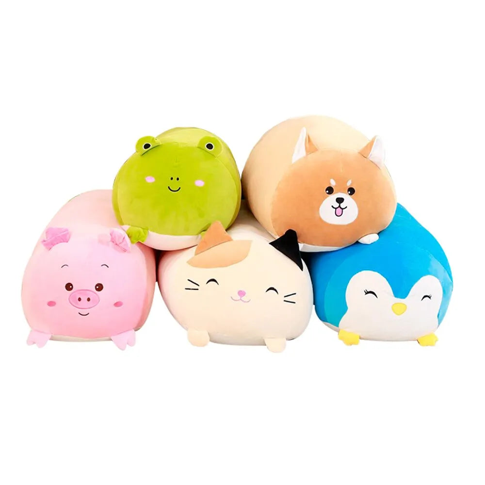 Cute Plush Animal Pillow - Plush 28cm (11 inch) Cat, Dog, Pig & Frog Stuffed Toys for Kids, Great Birthday Gift & Cuddly Household Decor