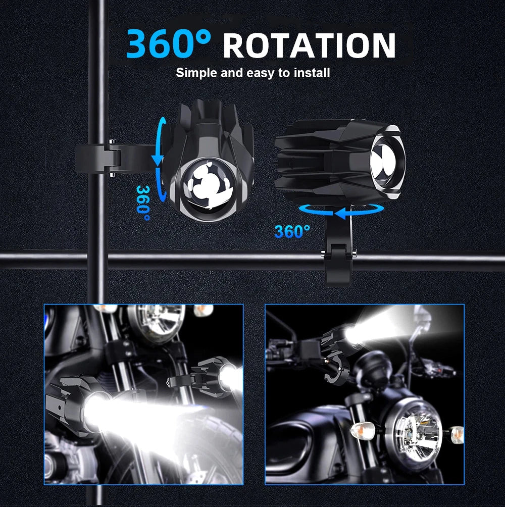 Auxiliary Fog Spot Light 3500K Strobe Off-Road Motorbike 2026 – HAOLIDE LED Motorcycle Headlight 6000K