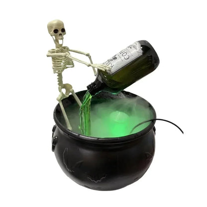 Cauldron Witch Fog Machine Halloween Prop With LED Glow