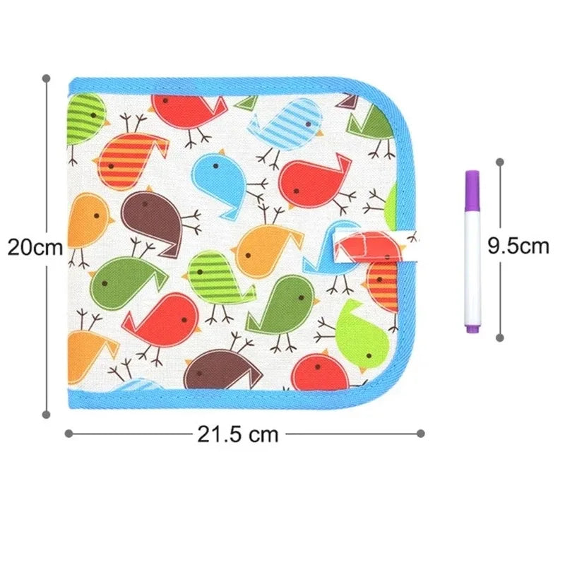 Magic 6-Sided Drawing Board for Kids - Educational Erase Board with 3 Chalk Pens, Transparent & Black Sides, Fun Coloring Activity