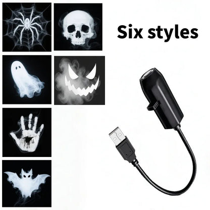 Halloween2025 Edition Projector Light USB LED Projector Lamp With Switchable Ghost Skull Patterns Ceiling Wall Decor Fall