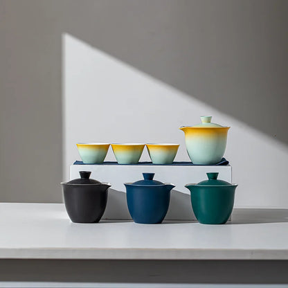 Travel-Friendly Ceramic Travel Tea Kit With Case Gift Kit