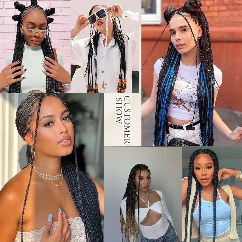 Braids Pre-Stretched Synthetic Ombre Yaki Texture Extensions